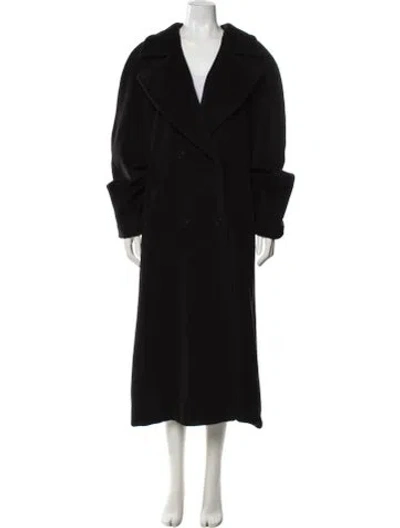 Pre-owned Max Mara Faux Fur Coat In Black