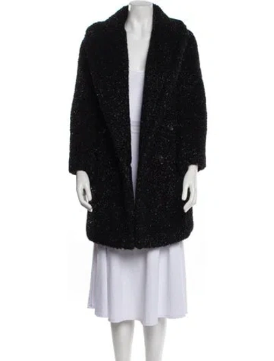 Pre-owned Max Mara Faux Fur Coat In Black