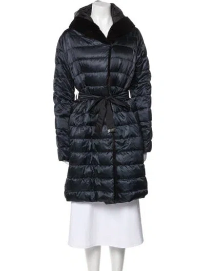 Pre-owned Max Mara Faux Fur Coat In Blue