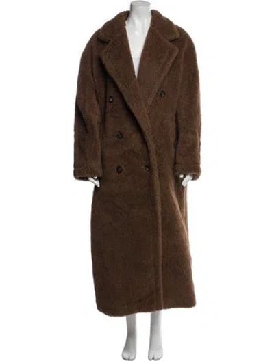 Pre-owned Max Mara Faux Fur Coat In Brown