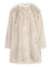 Max Mara Eros Faux Fur Coat In Neutral