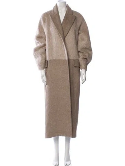 Pre-owned Max Mara Faux Fur Coat In Neutral