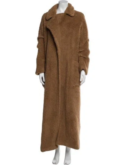 Pre-owned Max Mara Faux Fur Coat In Neutral