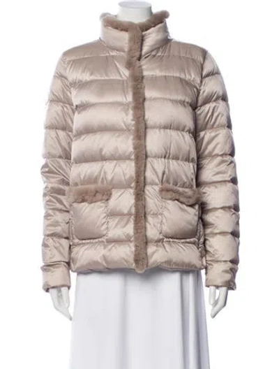 Pre-owned Max Mara Faux Fur Coat In Neutral