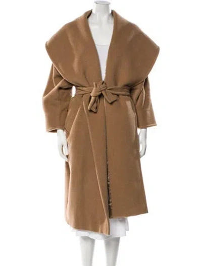 Pre-owned Max Mara Faux Fur Coat In Neutral