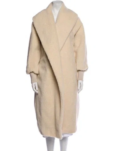 Pre-owned Max Mara Faux Fur Coat W/ Tags In Neutral