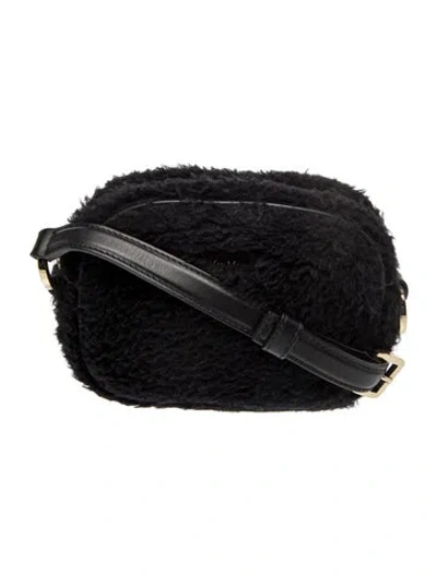 Pre-owned Max Mara Faux Fur Crossbody Bag In Black