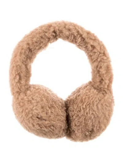 Pre-owned Max Mara Faux Fur Earmuffs In Brown