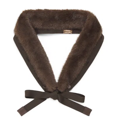 Max Mara Faux Fur Hood Trim In Brown