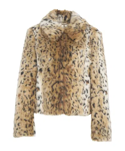 Max Mara Faux Fur Jacket In Multi