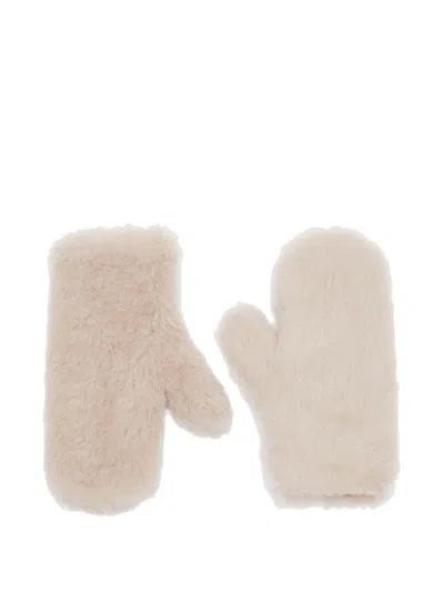 MAX MARA FAUX-FUR MITTENS