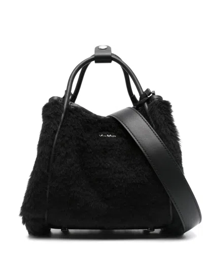 Max Mara Faux-fur Tote Bag In Black