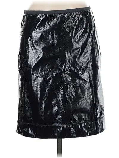 Pre-owned Max Mara Faux Leather Skirt In Black