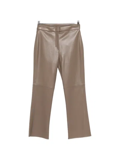 Max Mara Faux Leather Trousers In Brown