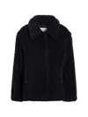 Max Mara Alpaca Wool Jacket Collared Design Front Pockets In Blue