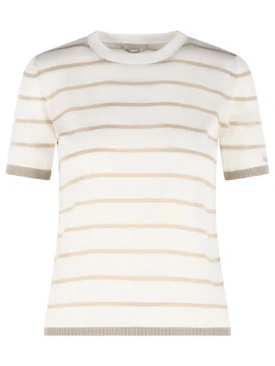 Max Mara Favetta Sweater In Cachemire And Silk Yarn In Neutral