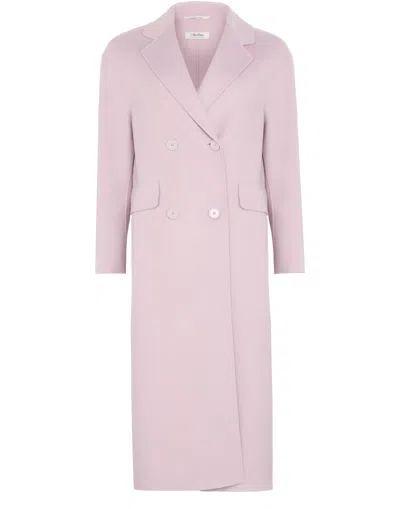 Max Mara Favola Long Coat In Pink