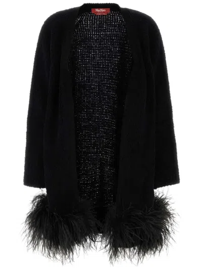 MAX MARA FEATHER APPLIQUÉ CARDIGAN