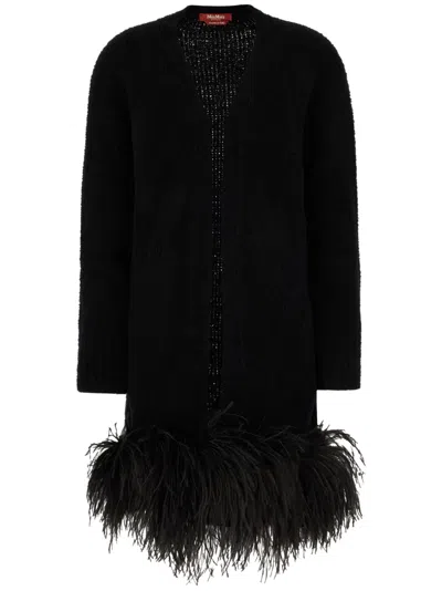 MAX MARA FEATHER-TRIM CARDIGAN