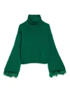 Max Mara Feather-trim Sweater In 绿色