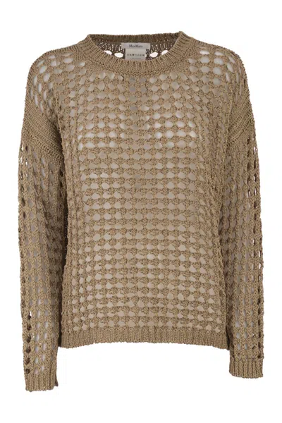 Max Mara "febe" Round Neck Sweater In Brown