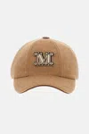 Max Mara Curved Brim Fedora Inspired Baseball Hat In Gold