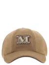 Max Mara Camel Brown Camel Wool Fedora Logo Baseball Hat In Brown