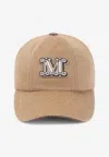 Max Mara Camel Brown Camel Wool Fedora Logo Baseball Hat In Brown