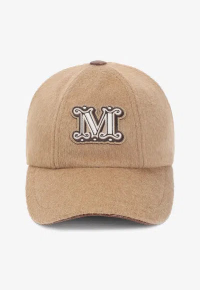 Max Mara Fedora Logo Baseball Cap In Sand