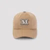 Max Mara Camel Brown Camel Wool Fedora Logo Baseball Hat In Brown
