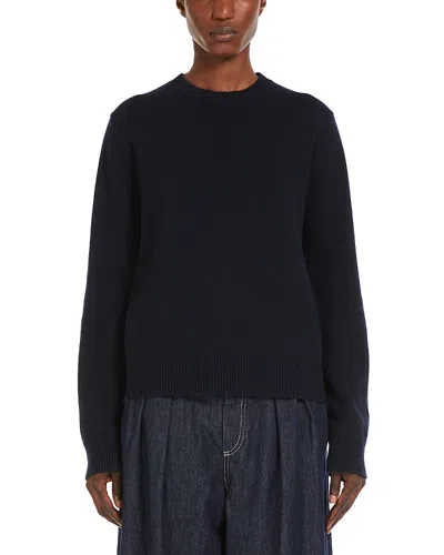 Max Mara Fedora Wool Blend Crewneck Sweater In Midnightblue