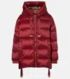 Max Mara Felice Hooded Taffeta Down Jacket In Red
