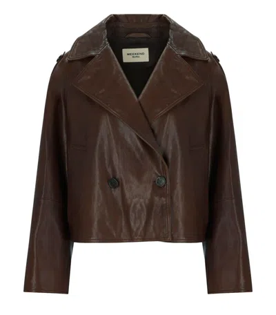 Max Mara Felino Brown Leather Jacket
