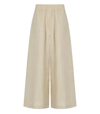 Max Mara Weekend Felino Ecru Pants In Neutral