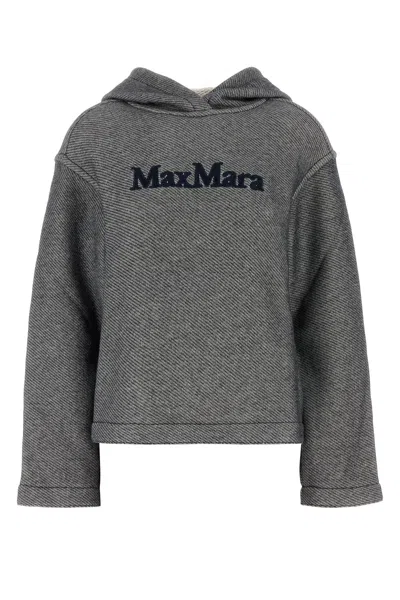 MAX MARA FELPA GARY IN MISTO COTONE BLU NOTTE MELANGÈ  DONNA