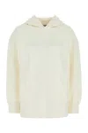 Max Mara Felpa Visiera Oversize In Misto Cotone Bianco  Donna In Neutral