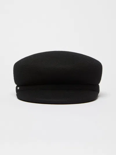 Max Mara Felt Sailor Cap In Black