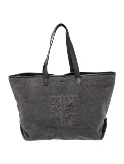 Pre-owned Max Mara Felt Tote In Gray