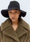 Max Mara Felt Wool Wide Brim Hat In Navy