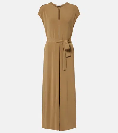 Max Mara Feluca Keyhole Belted Maxi Dress In Brown