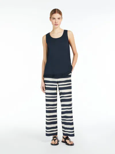Max Mara Feminine Cotton Jersey Top In Black