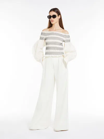 Max Mara Feminine Cotton Shirt In Ivory