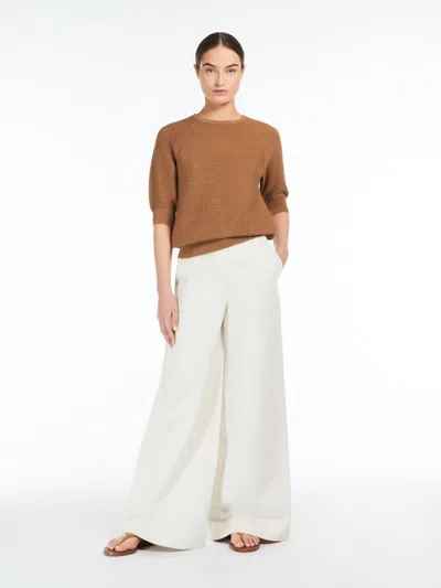 Max Mara Feminine Cotton Yarn Jumper In Clay