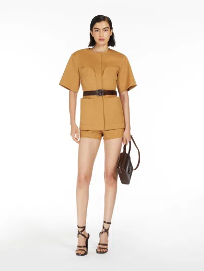 Max Mara Feminine Gabardine Jacket In Tobacco