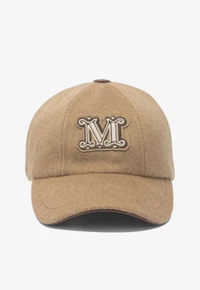 Max Mara Ferdora M Patch Baseball Cap In Brown