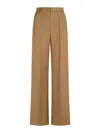 Max Mara Fernet Beige Virgin Wool Pants In Brown