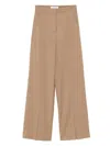 Max Mara High-waist Trousers In Virgin Wool In Brown