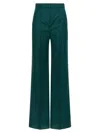 Max Mara Fernet Wide Leg Wool Pants In Green
