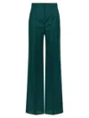 Max Mara Fernet Wide Leg Wool Pants In Green