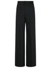 Max Mara Long Wide-leg Trousers With Tailored Fit And Side Pockets In Black
